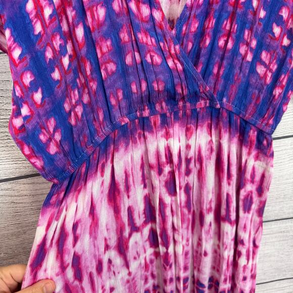Forever 21 Plus Size Purple & Pink Tie Dye V-Neck Lightweight Dress Size 3X - Picture 4 of 9